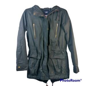 Asos Army Green Utility Jacket Quilted Liner Sherpa lined Hood Size 2